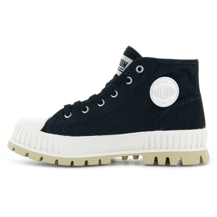 Baskets Palladium Pallashock Mid OG High Tops Femme Noir | FR PLW873U